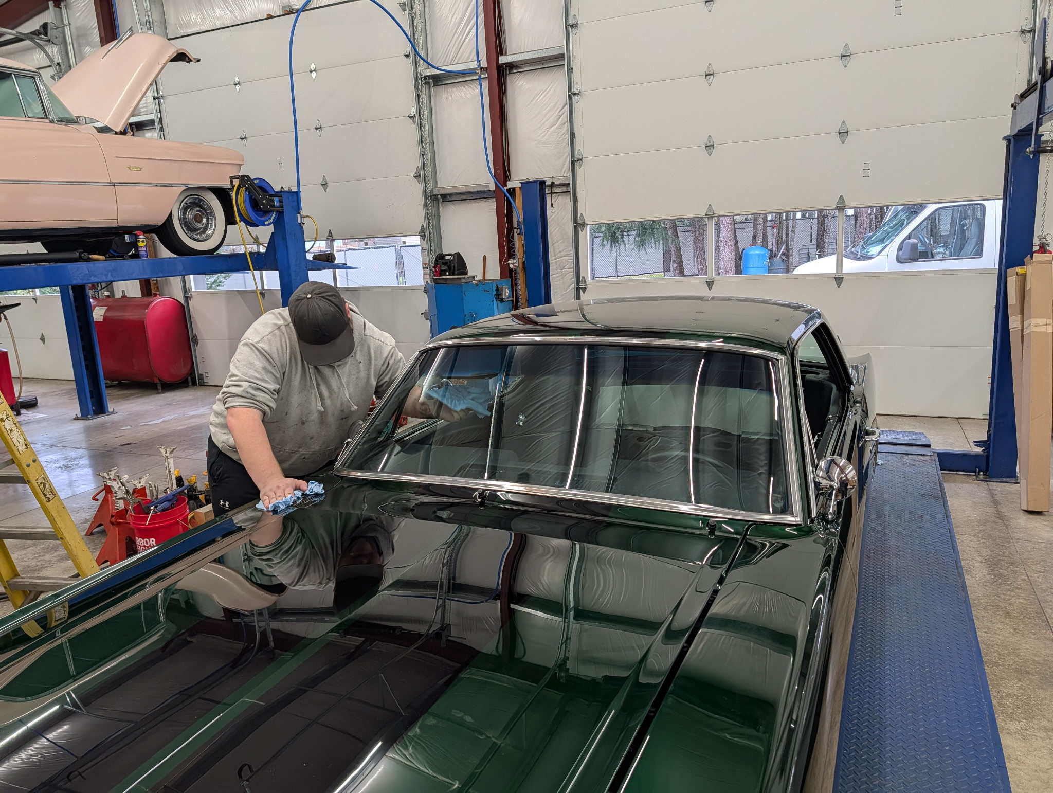 Older vehicle auto glass work